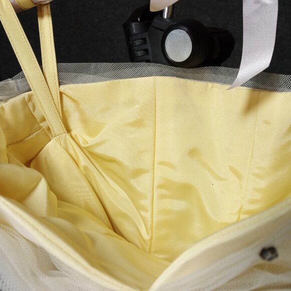 1950s Yellow Chiffon w/lace Sequin Bodice Tule Covered Skirt Cupcake Dress - Picture 5 of 11